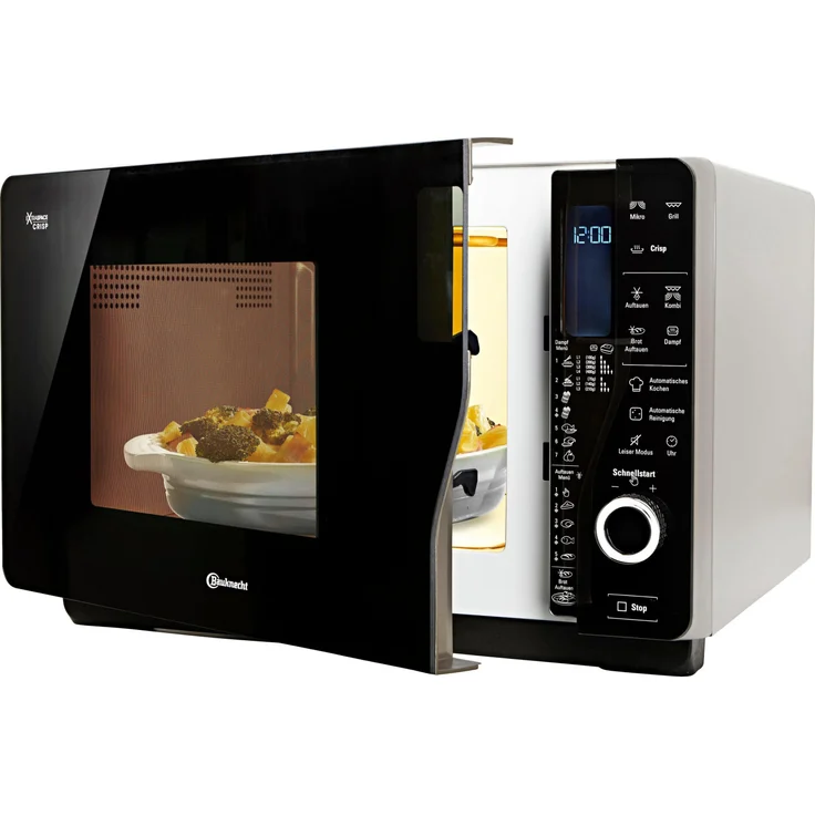 Bauknecht ExtraSpace Crisp MW 427 SL Mikrowelle mit Grill, Standgerät, ohne Drehteller, 800 Watt, 25 Liter Garraum, Grill 1000 Watt, Crisp-Funktion, Dampfgarfunktion, AutoClean, schwarz – Bild 9