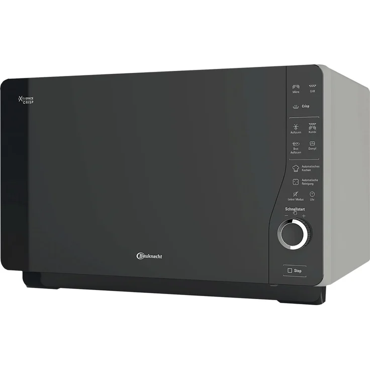 Bauknecht ExtraSpace Crisp MW 427 SL Mikrowelle mit Grill, Standgerät, ohne Drehteller, 800 Watt, 25 Liter Garraum, Grill 1000 Watt, Crisp-Funktion, Dampfgarfunktion, AutoClean, schwarz – Bild 2