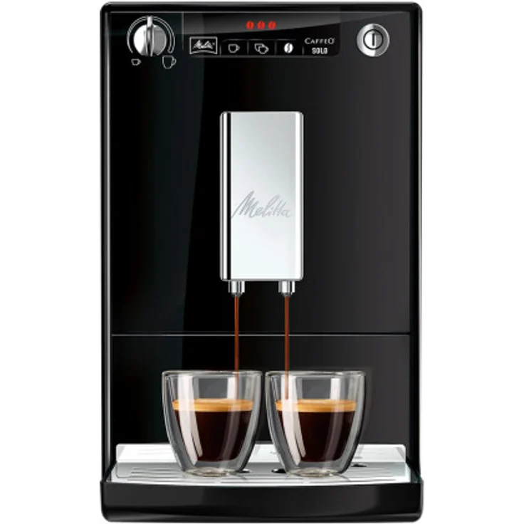 Melitta Caffeo Solo E 950-101 Kaffeevollautomat mit integriertem Mahlwerk (Exzellenter Kaffee-Genuss dank Vorbrühfunktion und herausnehmbarer Brühgruppe) schwarz – Bild 1