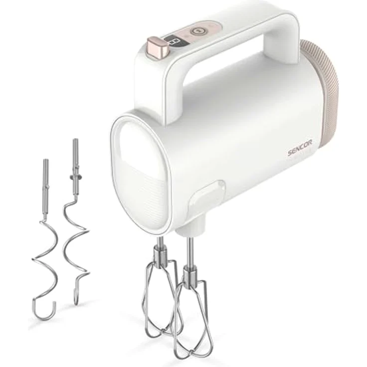 Sencor SHM 9130WH, Drahtloser Handmixer mit 8 Geschwindigkeitsstufen, digitalem Display und USB-C Aufladung, Weiss – Bild 6