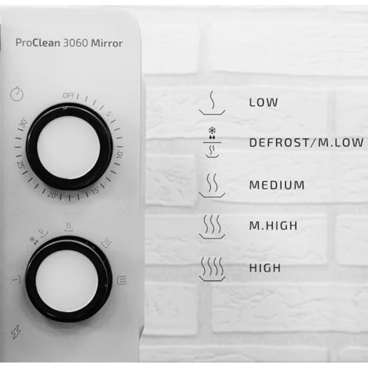 Cecotec ProClean 3060 Mikrowelle, Standgerät, 20 Liter Garraum, 6 Leistungsstufen, 700 Watt, silber – Bild 4