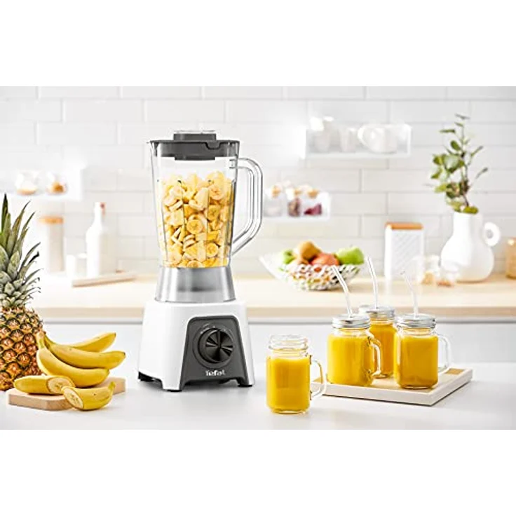 Tefal BL2C01 Blendeo Standmixer, 450W-Motor, 1,5 Liter, 2 Geschwindigkeiten, Pulse-Funktion, Duraforce Klingen, Saugnäpfe für sicheren Stand, weiß, grau – Bild 6
