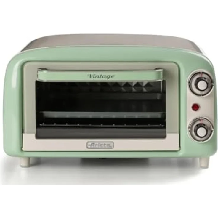 Ariete 3919 Vintage Minibackofen, 10 L, bis 230°C, 60-Minuten-Timer, Edelstahl-Grill, 800W, Grün – Bild 1