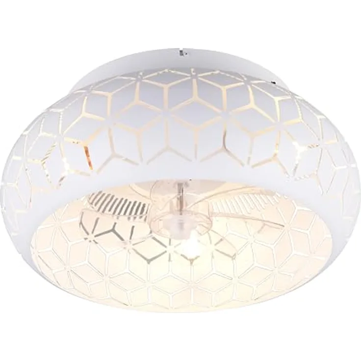 RL LIVE YOUR LIGHT Deckenventilator mit Beleuchtung Bidar R61574031, Metall Weiß matt, 3 Geschwindigkeiten, Sommer-Winterbetrieb, Fernbedienung, Timer