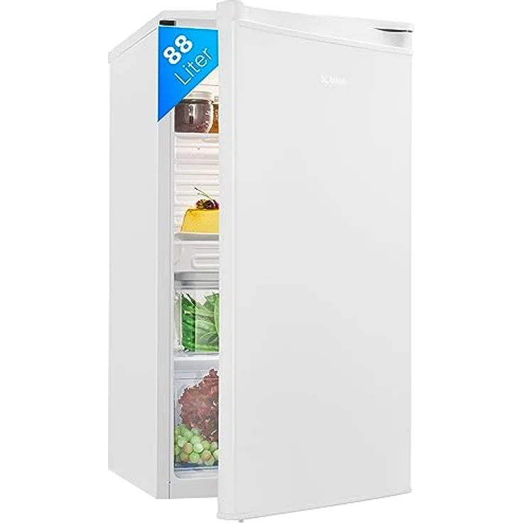Bomann® Kühlschrank ohne Gefrierfach | 88L Nutzinhalt und 3 Glasablagen | Kühlschrank klein mit Gemüsefach | leise | wechselbarer Türanschlag | Kühlschrank freistehend mit LED-Beleuchtung | VS 7350 – Bild 1