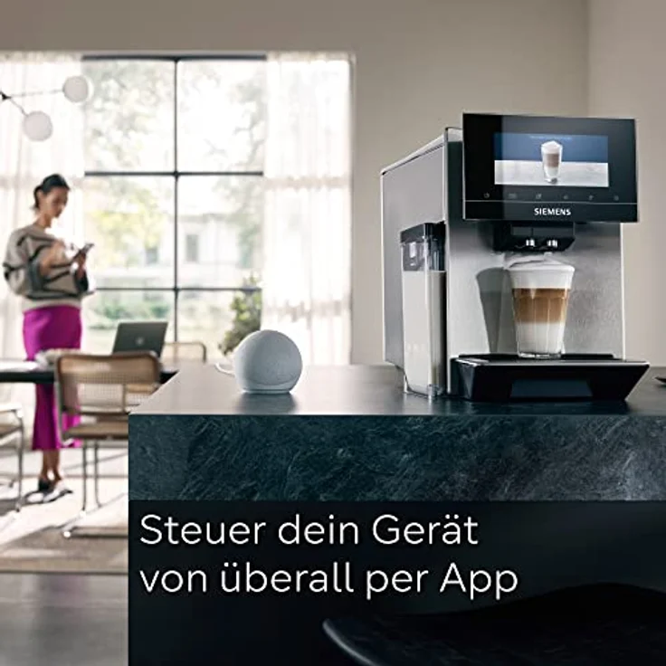 Siemens EQ.900 TQ903D03, Kaffeevollautomat silber, schwarzer Kaffeeauslauf – Bild 4
