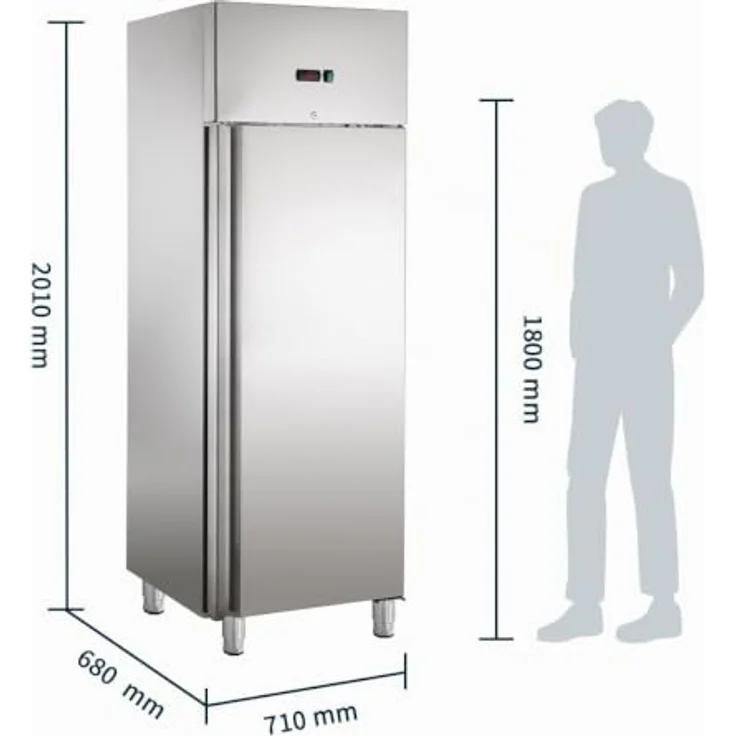GastroHero Kühlschrank SNACKH400TN, Gewerbekühlschrank Edelstahl, 429 Liter, -2°C bis +8°C, 21 Einschübe, LED-Innenbeleuchtung – Bild 3