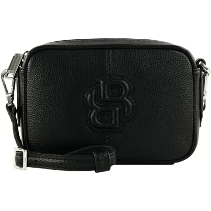 Hugo Boss Anett New, Umhängetasche für Damen aus Polyester und Polyurethan, Maße 20 x 14 x 6 cm, Schwarz