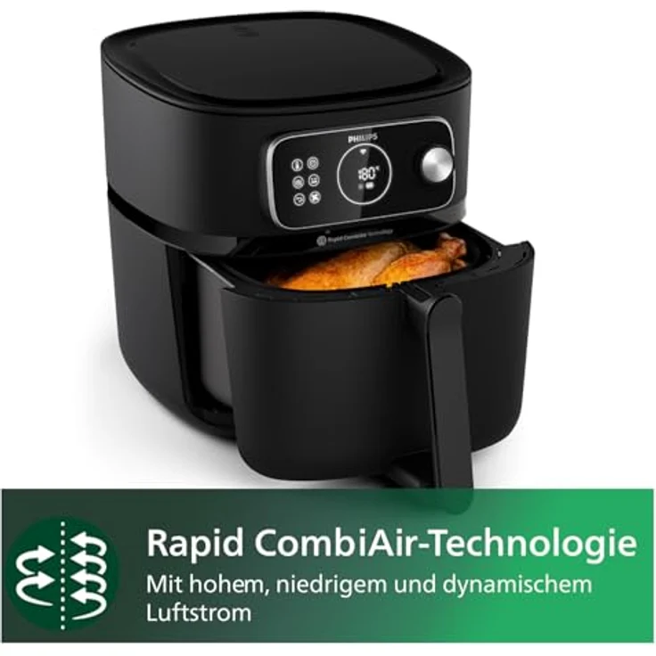 Philips Airfryer Combi 7000 Serie XXL - Schwarz, 22-in-1-Heißluftfritteuse mit Rapid CombiAir, WiFi-Verbindung, XXL-Kochkapazität – Bild 3