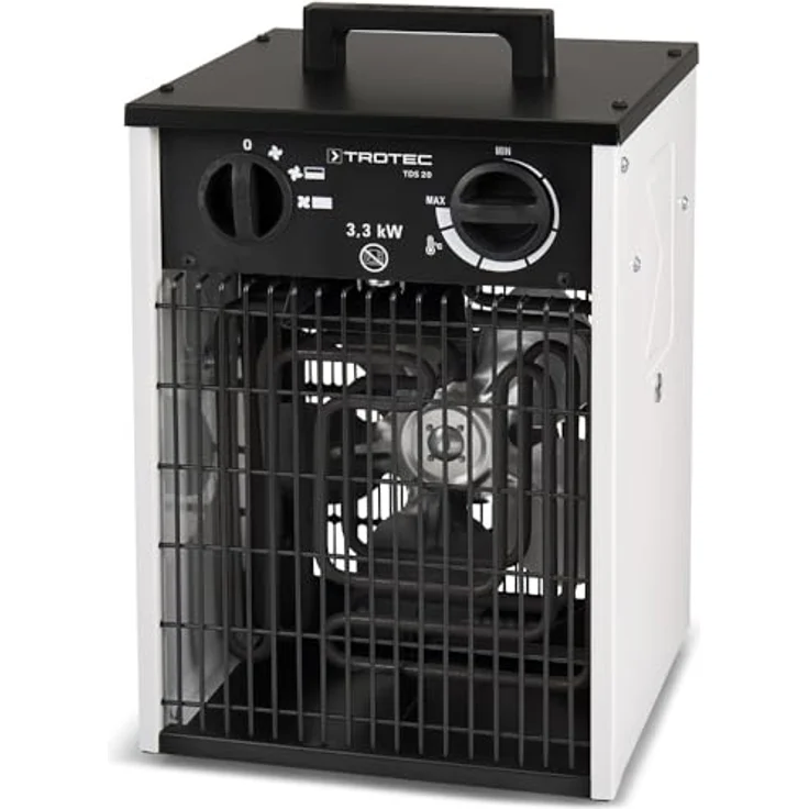 TROTEC Elektro Heizlüfter TDS 20, Bauheizer mit 1,65 kW / 3,3 kW Heizleistung, Luftmenge 335 m³/h, stufenlos regulierbar, sauerstoffverbrauchsfrei – Bild 4