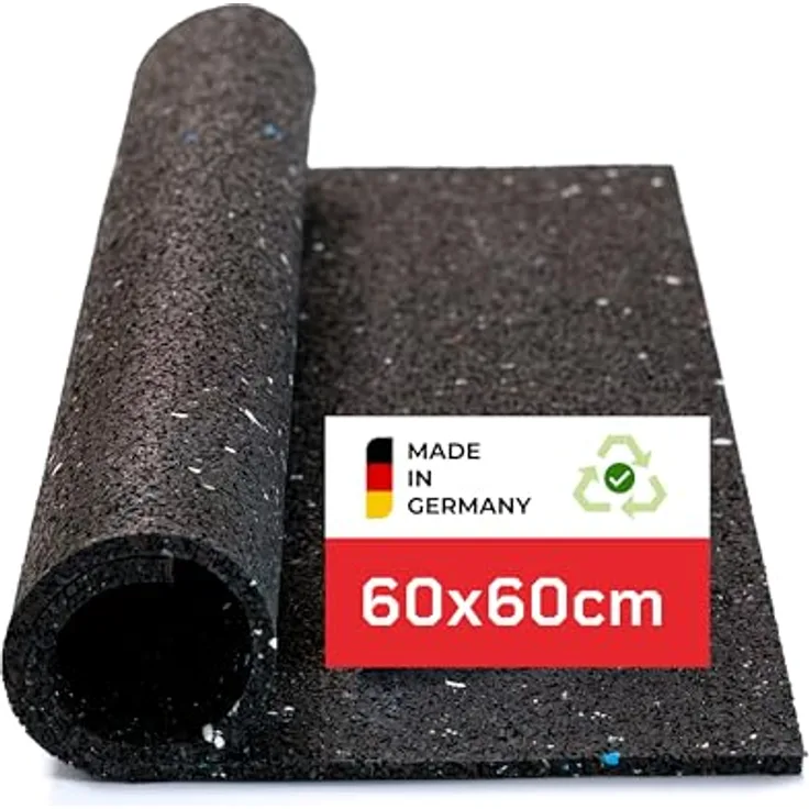 BAUHELD® Antivibrationsmatte 60x60cm, Gummigranulat, rutschfest und robust, made in Germany