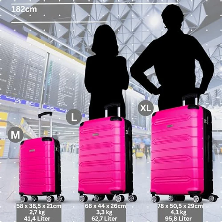 Nowi Rhodos 4 Rollen Trolley 68 cm, Pink, (62.70 l, L) - Stylischer Trolley mit geräumigem Hauptfach und arretierbarem Griff – Bild 7