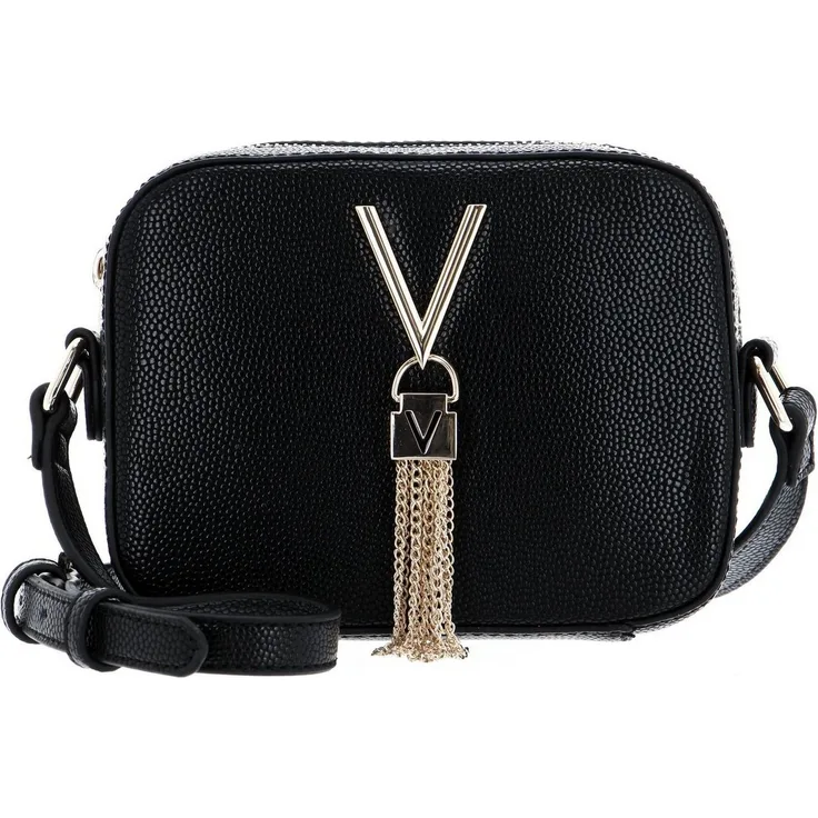VALENTINO BAGS Umhängetasche Divina, Crossover Bag in Nero / Gold, verstellbarer Schulterriemen und geräumiges Hauptfach