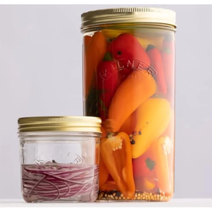 KILNER Einmachglas 200ml mit Twist-Off Deckel, 6er Set für luftdichtes Einkochen und Konservieren, transparent mit goldenem Schraubdeckel – Bild 4