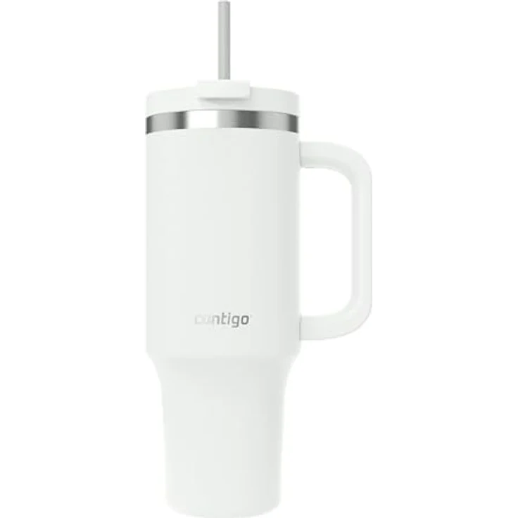 Contigo Streeterville Thermosflasche 1200 ml, isolierte Edelstahl-Trinkflasche mit Henkel und Strohhalm, kühlt 29 Stunden, BPA-frei, spülmaschinenfest – Bild 1