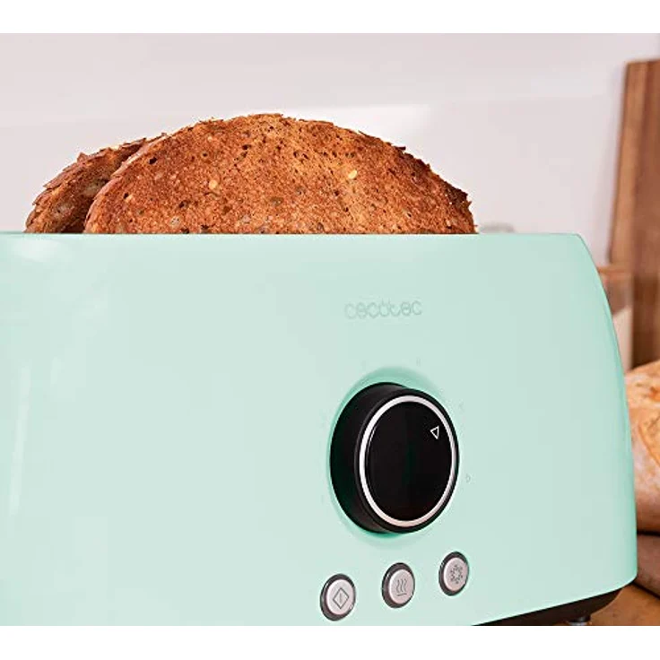 Cecotec Tostadora digital ClassicToast 8000, 2 Extra breiten und langen Schlitzen, 1500W, 6 Bräunungsstufen, inkl. Brötchenaufsatz, blue double  – Bild 4