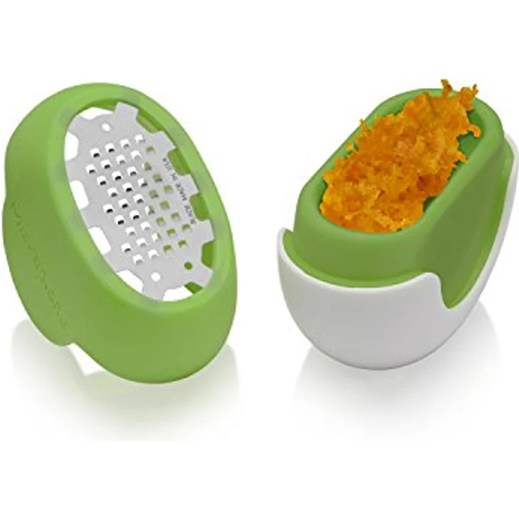 Microplane Zester Reibe Fein Flexi Zesti Grün Edelstahl Silikon für Zitrone, Orange und andere Zitrusfrüchte – Bild 6
