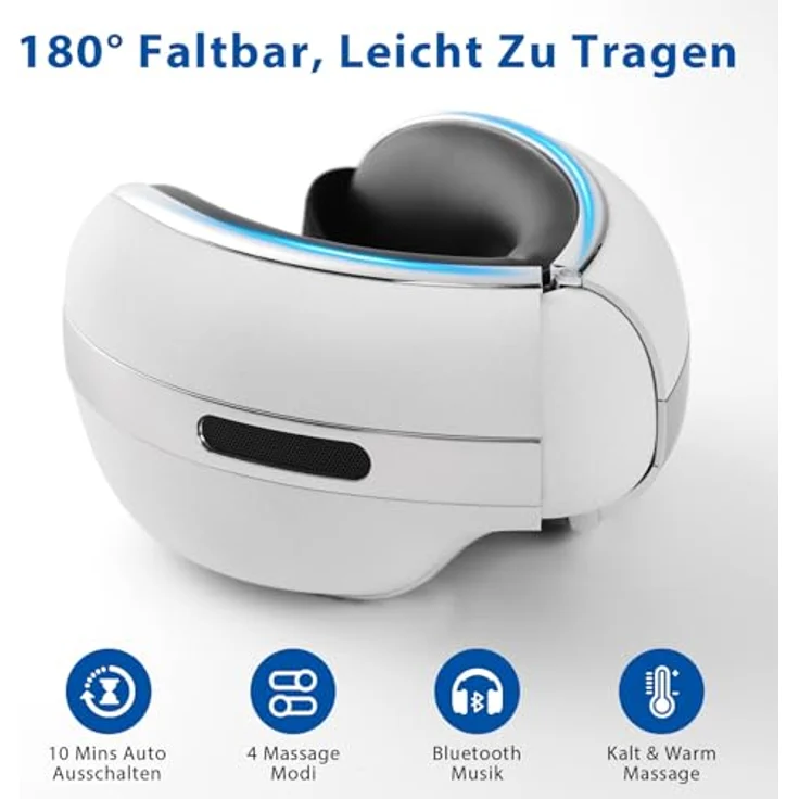 NAIPO Augenmassagegerät mit dualer Heiß- und Kältetherapie, Vibration, Luftkompressionsmassage - Technologisches und platzsparendes Design – Bild 6