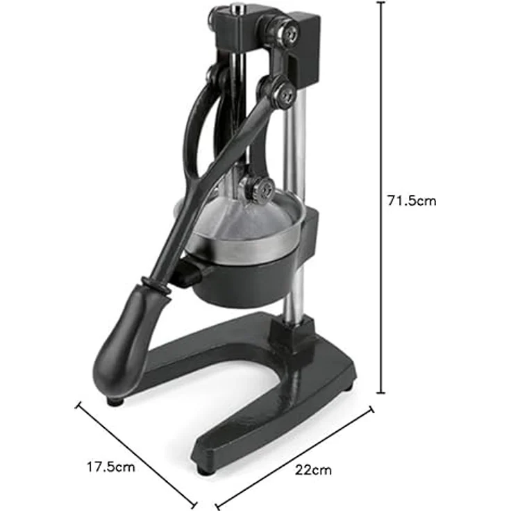 Riess-Kelomat EVA Granatapfelpresse Zitruspresse, Metall, abnehmbarer Filter, Presskegel 12cm, schwarz – Bild 2