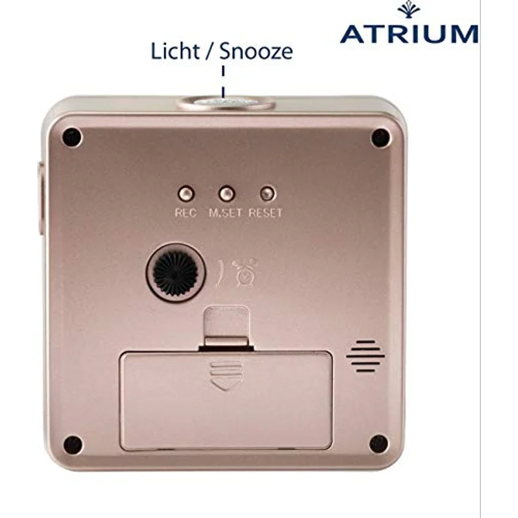 Atrium A660-17 Funkwecker Analog Quarz, lautlos ohne Ticken, rosegold mit Snooze und Beleuchtung – Bild 4