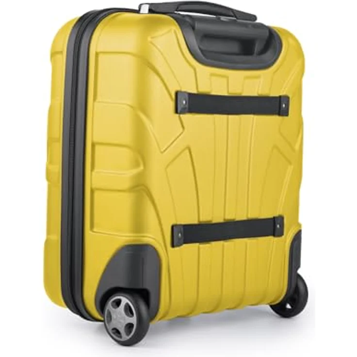 suitline Underseat Kabinentrolley 45x36x20 cm, Hartschalen Bordcase ABS, leicht 30 L, 2 Rollen, Teleskopgriff, für easyJet und Kurzreisen, Gelb – Bild 2