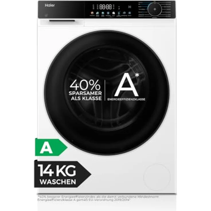 Haier HW140-BP14657U1 Waschmaschine 14kg, Smart Dual Spray, AI Power Motor, Refresh Dampf-Funktion, Weiss – Bild 1