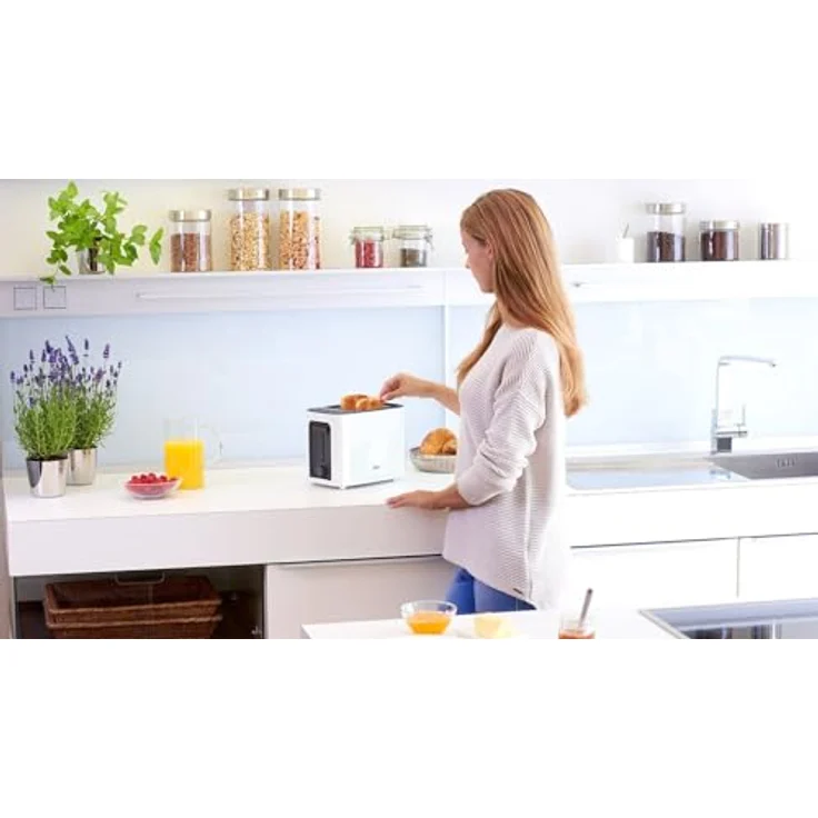 Braun HT 3010 WH Toaster | Doppelschlitz | Herausnehmbare Krümelschublade | Aufwärm- und Auftaufunktion | 7 Röstgrade | Separater Brötchenaufsatz | Weiß – Bild 3