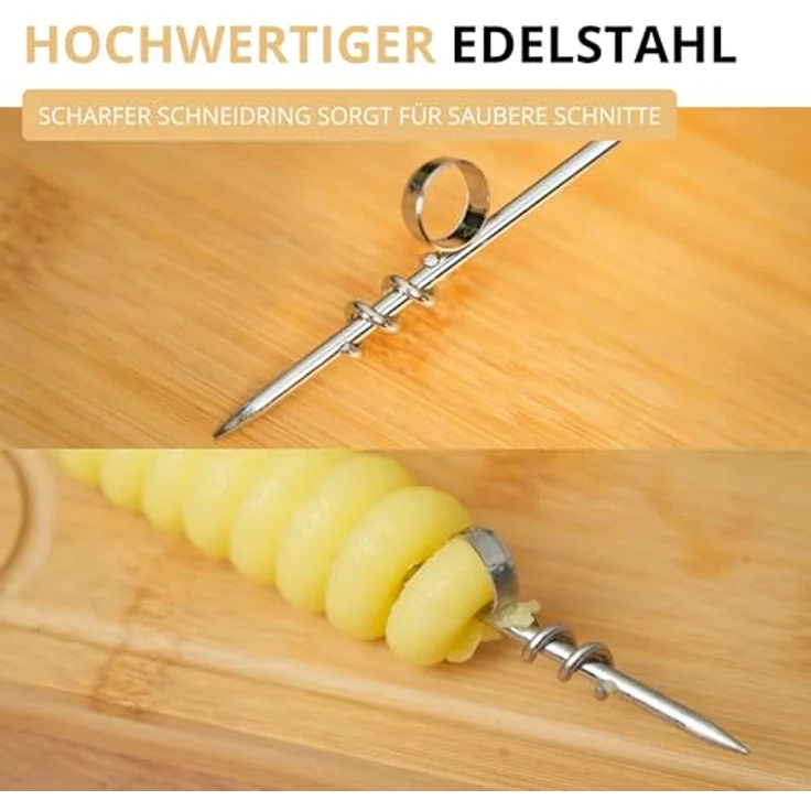 Westmark Kartoffelspiralschneider Spiro, rostfreier Edelstahl, 24,3 cm, Silber, spülmaschinengeeignet, für dekorative Spiralen – Bild 5