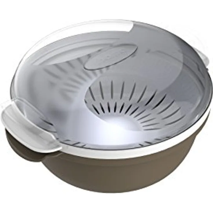 Bama Cooky Dampfgarer zum Kochen in der Mikrowelle, taupe, 25 cm, 30 x 25 x 12.5 cm