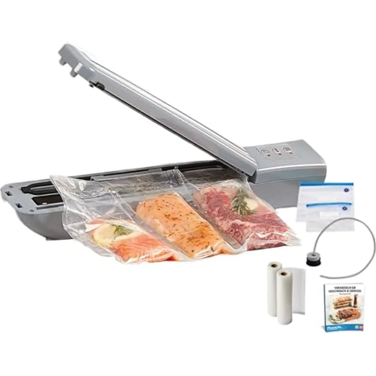 PowerXL Duo NutriSealer - 6in1 Vakuumiergerät - 3 Programme - hält Lebensmittel bis zu 5x länger frisch - vakuumiert, versiegelt & wiederversiegelt Originalverpackungen - Folienschweißgerät