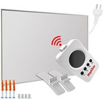 Mephisto Infrarot Heizung Wand- Decken-Standheizung energiesparend Elektroheizung inkl. Fernbedienung und Thermostat WIFI APP Steuerung 300-1200W - 600W, Schwarz, inkl. Standmontage-Set