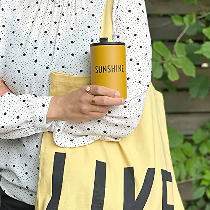 Design Letters Thermobecher 350ml SUNSHINE | muttertagsgeschenk | Dänisches Design Kaffeebecher zu geschenke für mama | Mama tasse | Thermo Kaffeebecher to Go | Verwendung als travel mug – Bild 5