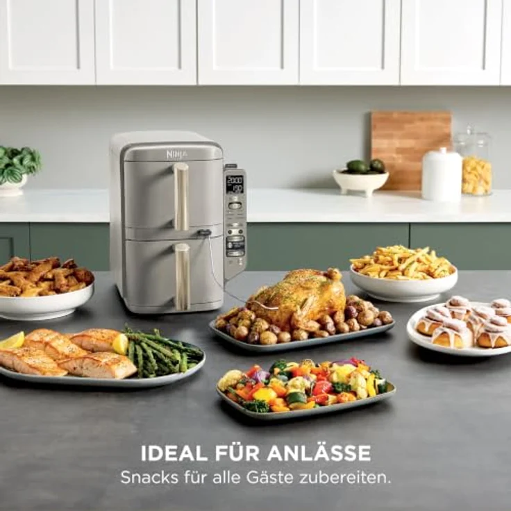 NINJA Double Stack XL-Heißluftfritteuse SL451EUSD, 9,5 L, 6 Funktionen, Steingold, mit Smart Cook System und 2 unabhängigen Schubladen – Bild 13