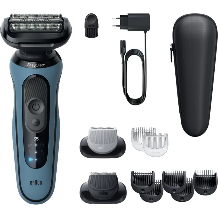 Braun Series 5 52-A1650s, Elektrorasierer für Herren mit ergonomischem Griff, wasserfest und für Trocken- und Nassrasur geeignet, inkl. Reiseetui und USB-Ladekabel