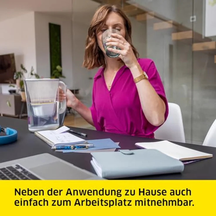 Kärcher Filterkanne WFP 12 + 3 Filter, 2,4 Liter Behälter, BPA frei, 100 Liter Filterkapazität, Manuelle Filterwechselanzeige, Weiss – Bild 4