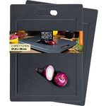 Moritz & Moritz 2x Schneidebretter Kunststoff - 36 x 27,5 cm - BPA frei - Granitoptik - Antirutschfüßen, Eingriffsöffnung - Saftrille, 2er Pack