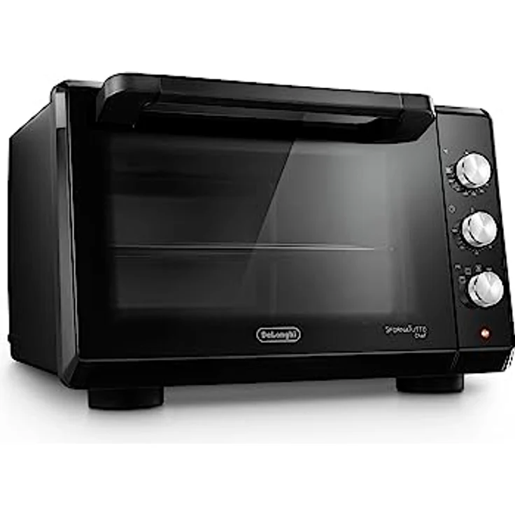 De'Longhi Chef EO34302 Elektrischer Umluftofen mit 5 Kochstufen, doppelte Glastür, Timer 120 Zoll, Kapazität 34 l, 2000 W, in Schwarz – Bild 2