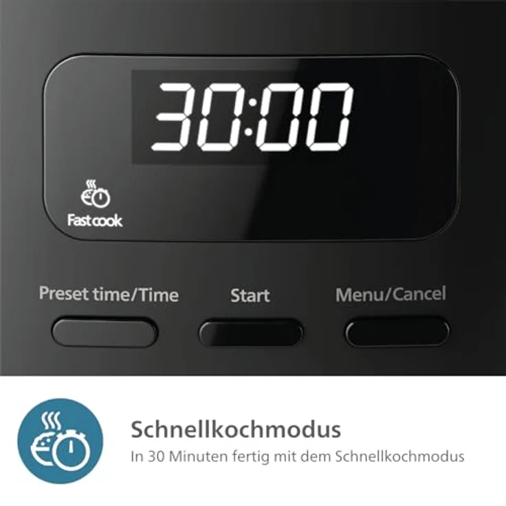 Philips Mini Reiskocher 3000 Series HD3080/80, 5 Programme, 0,54 l, 400 W, schwarz, ideal für 1-3 Personen – Bild 6