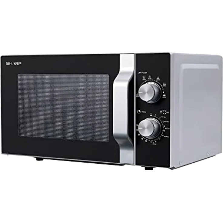 Sharp R204SA Mikrowelle, Standgerät, silber, 800 Watt, 20 Liter Garraum, 5 Leistungsstufen, Timer bis 30 Min. – Bild 5