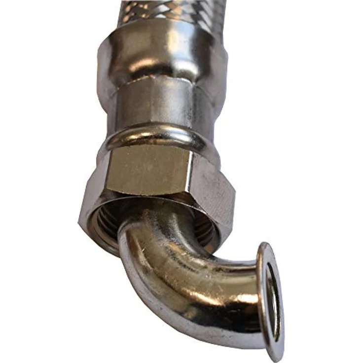 KLASEBO® flexibler Panzerschlauch DN25, 1 Zoll, Edelstahl, DVGW zertifiziert, 500mm Bogen, lebensmittelecht – Bild 2
