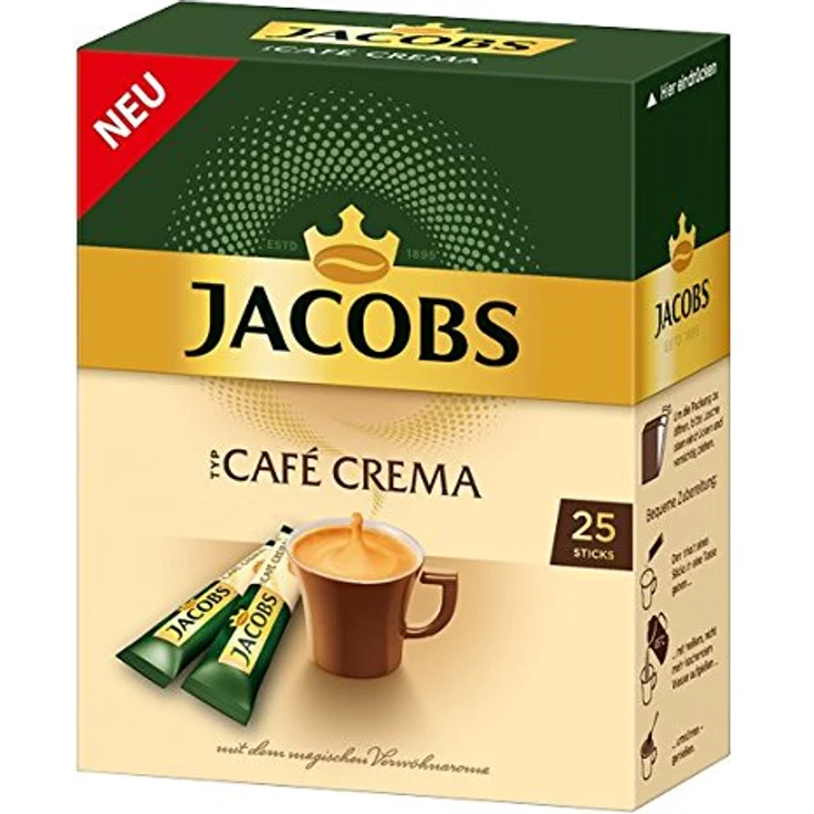 Jacobs Typ Café Crema, löslicher Kaffee, Instantkaffee, Instant, 25 Portionen – Bild 6