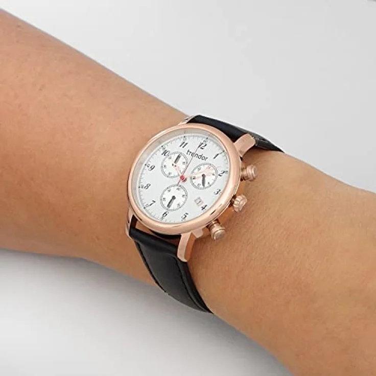 trendor Doreen Damen-Chronograph Elegante Armbanduhr für Frauen, Roségold, Stoppfunktion bis zu 60 Minuten, 7591-01 – Bild 4