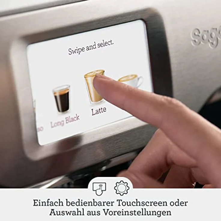 Sage The Oracle Touch SES990BST4EEU Espressomaschine mit integriertem Mahlwerk, Edelstahl Schwarz – Bild 3
