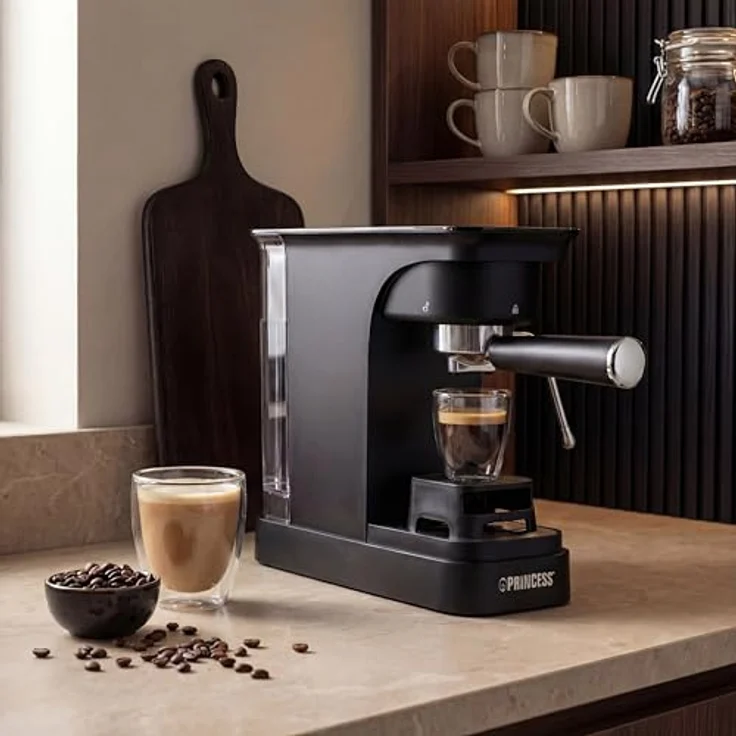 Princess 249421, Espressomaschine mit 20-Bar-Pumpe, 0,8 l Wassertank, schwarz – Bild 5