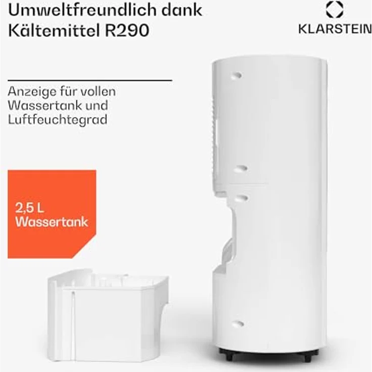Klarstein AeroDry Smart 12l Luftentfeuchter - Leiser Betrieb, WiFi/App/Alexa Steuerung, 2.5L Tank, LED Display, Carbon Filter, Weiß – Bild 5