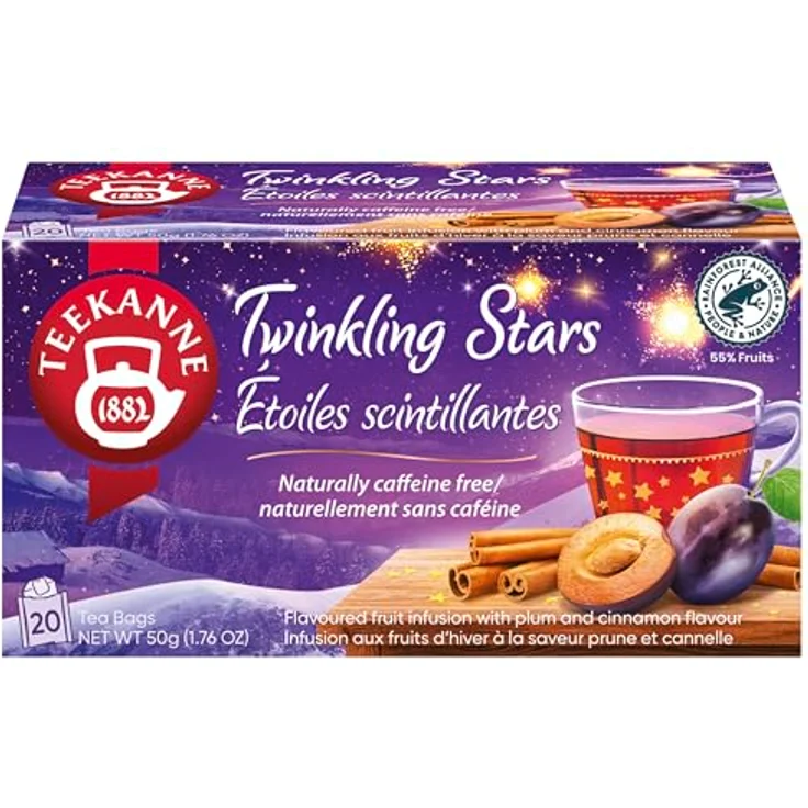 TEEKANNE Sternenleuchten Tee, Früchtetee mit Pflaumen- und Zimtaroma, 20 Teebeutel à 3,0 g – Bild 2