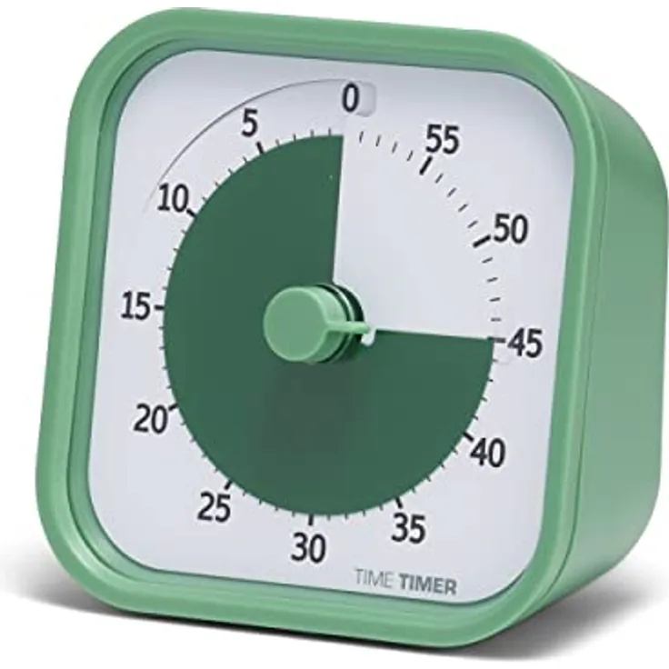 TIME TIMER Home MOD – 60-Minuten-Visual Timer für Kinder – Homeschool Supplies Study Tool, Timer für Kinderschreibtisch, Bürotisch und Meetings mit geräuschlosem Betrieb (Ferngrün), 8.8 x 8.8 x 5.2 cm