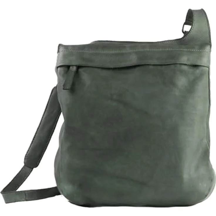 Harold's Beuteltasche Submarine Shopper zip, Umhängetasche aus pflanzlich gegerbtem Rindleder, Grau, 26 x 8 x 29 cm – Bild 2