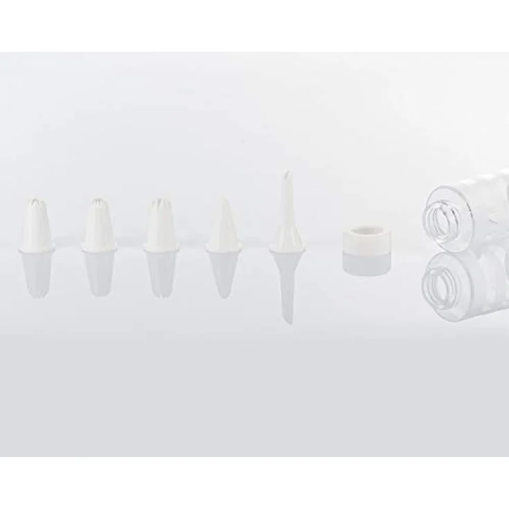 Westmark Garnierspritze mit 5 Verschiedenen Form-Tüllen, Füllvolumen: 100 ml, Kunststoff, Transparent-Weiß, 30772270 – Bild 5