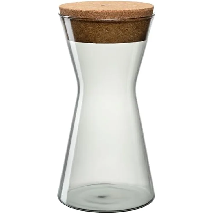 LEONARDO HOME FORMA X Dose, Vorratsdose mit Korkdeckel, luftdichter Behälter, grau, Höhe 22 cm